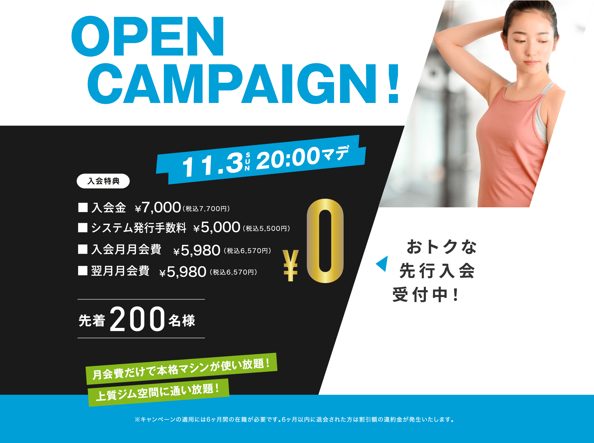 open campaign 11.3 20:00まで